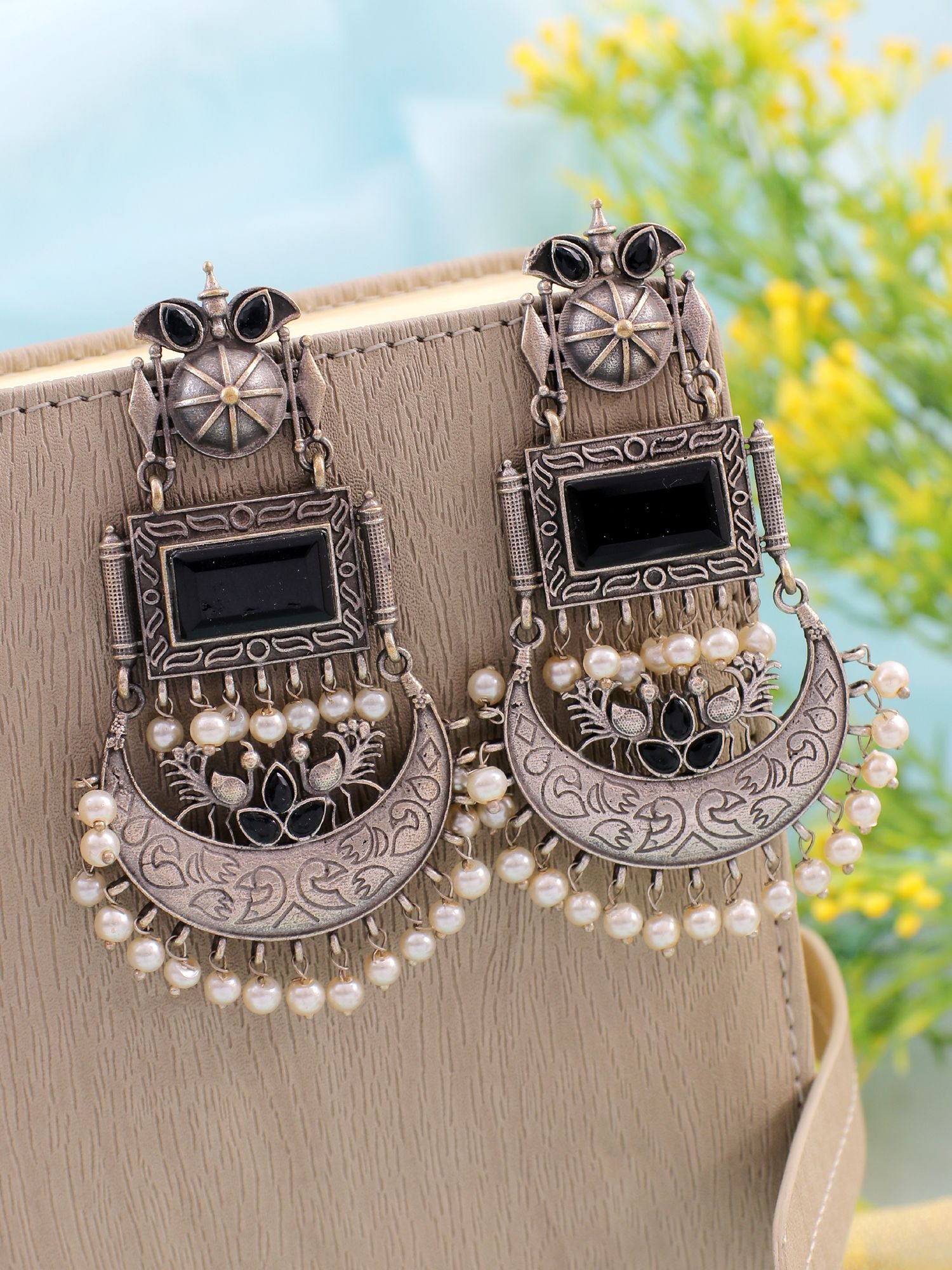 Statement Jewellery Oxidised Jhumka Earrings For Women – Silvermerc Designs